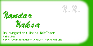 nandor maksa business card